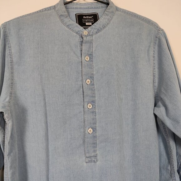 Outfitters Exclusive Designed Men's Denim Shirt Size L Blue Cotton Casual Daily - Picture 3 of 9